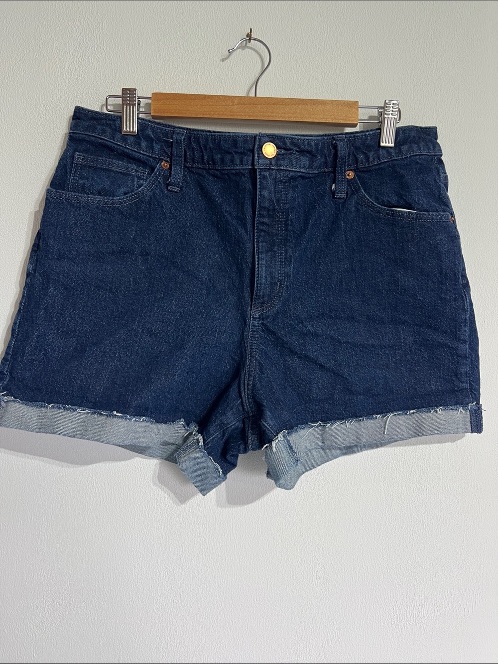 Universal Thread Dark Blue Denim Roll-Hem Women's Shorts